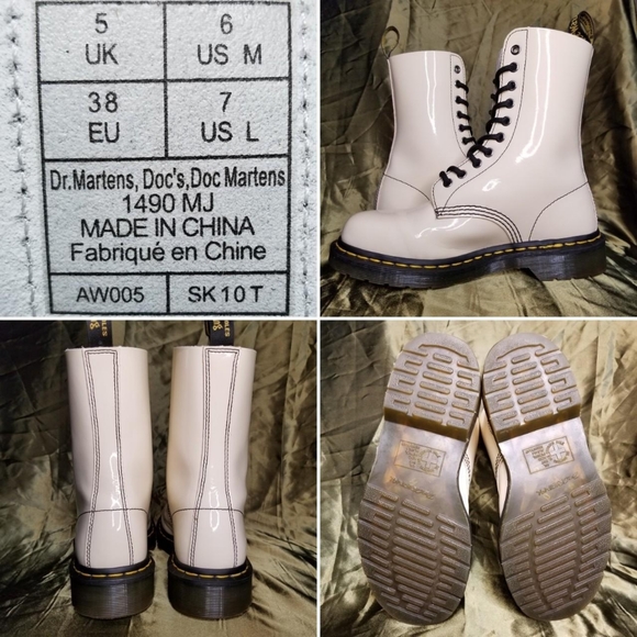 Dr. Martens x Marc Jacobs 1490 Redux Grunge patent leather boots in "Vanilla" - Picture 4 of 4